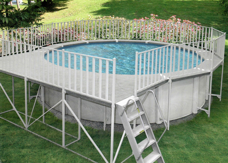 Aluminum Deck Walk Fence Combos, Fencing For Above Ground Pools